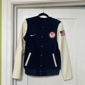EUC NIKE US OLYMPIC TEAM VARSITY STYLE JACKET.